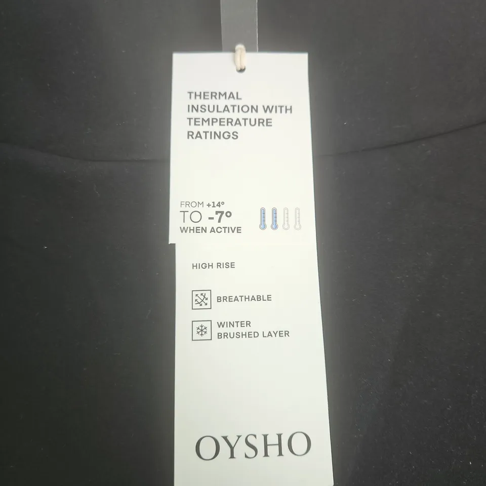 OYSHO WOMEN'S THERMAL INSULATED HIGH-RISE LEGGINGS – BLACK – XS