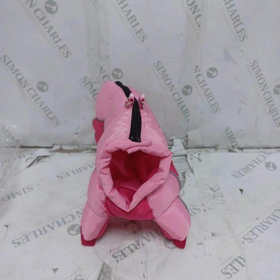 UNBOXED PINK COAT FOR SMALL DOGS. ZIP FASTENING QUILTED FOR WARMTH