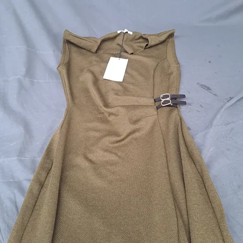 ZARA MIDI DRESS IN MOSS GREEN - S