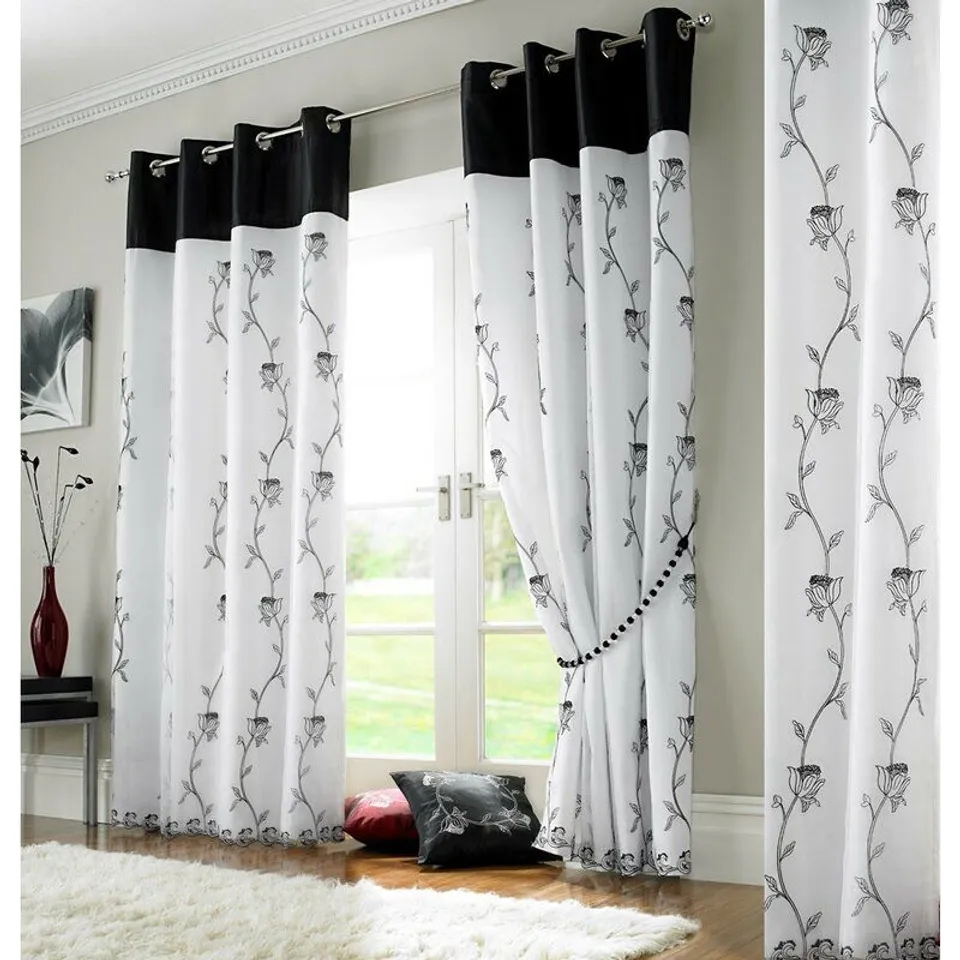 GOTHANKER EYELET SEMI SHEER CURTAINS 