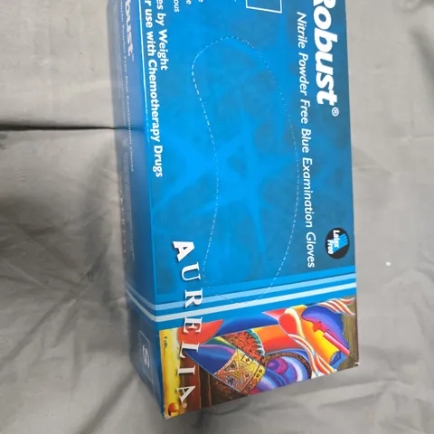 ROBUST NITRILE POWDER-FREE BLUE EXAMINATION GLOVES – SIZE SMALL (BOX OF 100)