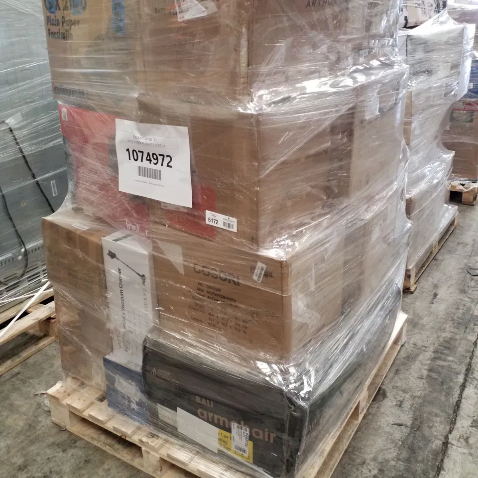 PALLET OF APPROXIMATELY 21 UNPROCESSED RAW RETURN HOUSEHOLD AND ELECTRICAL GOODS TO INCLUDE;