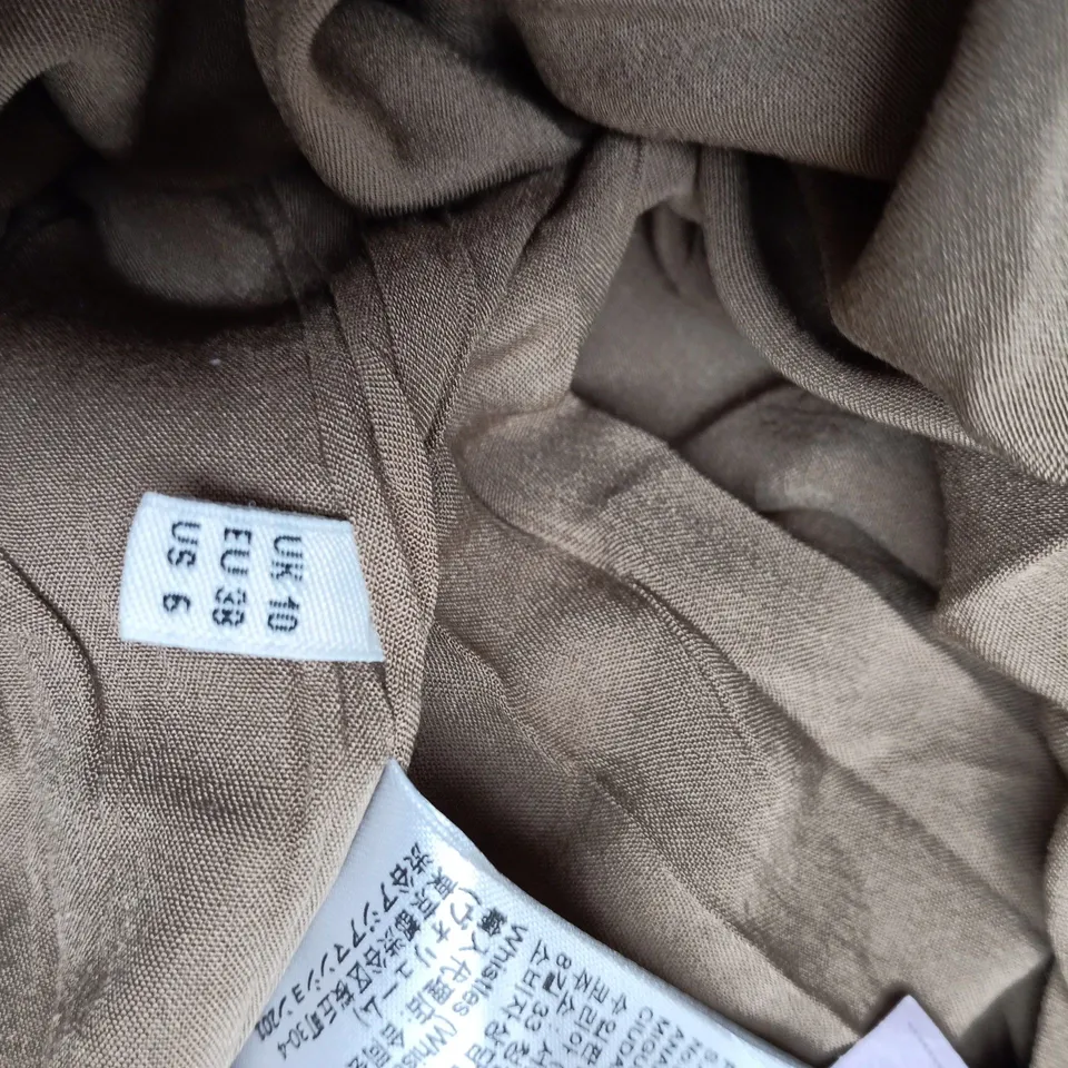 WHISTLES WOMEN'S DRESS - CAMEL/TAN V-NECK WRAP, UK 10