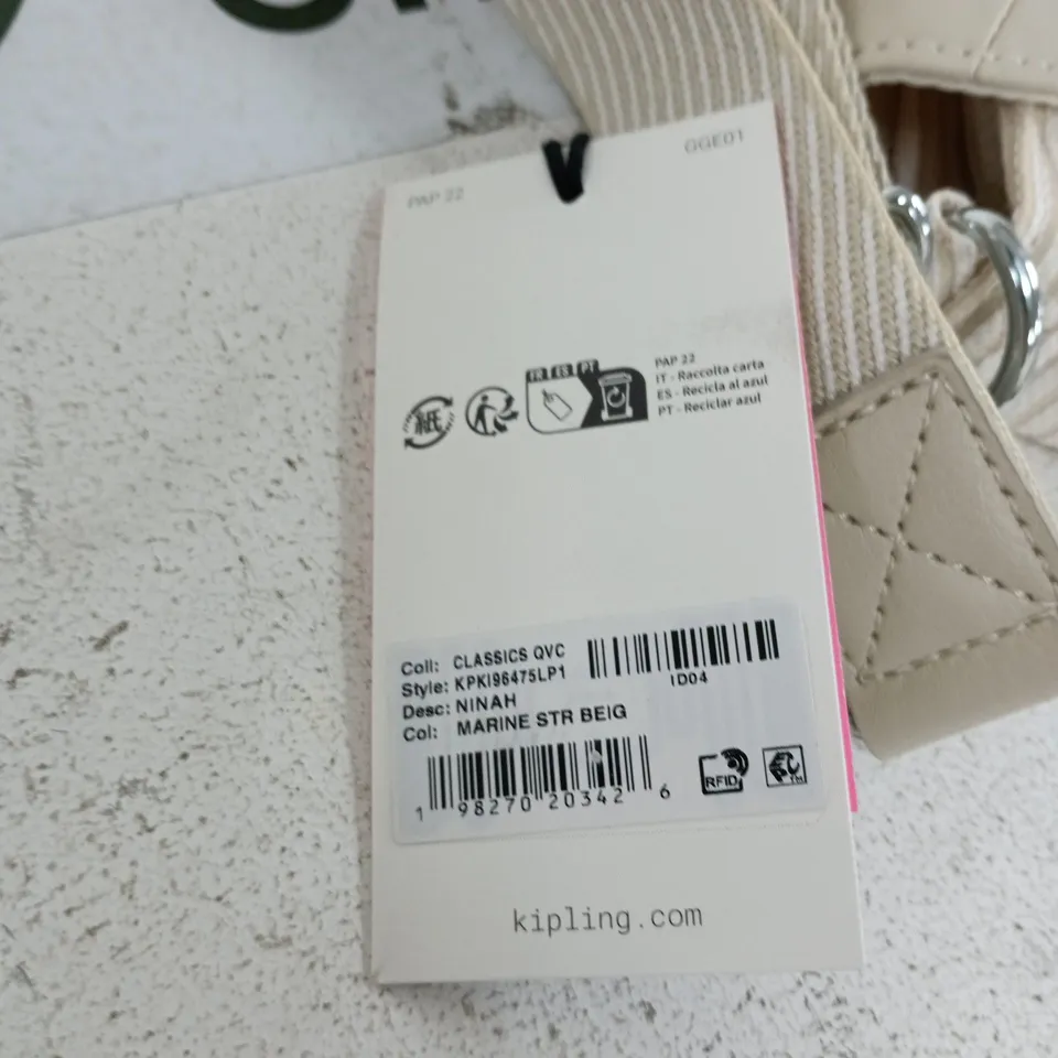 KIPLING NINAH CROSSBODY BAG – BEIGE MARINE STRIPE