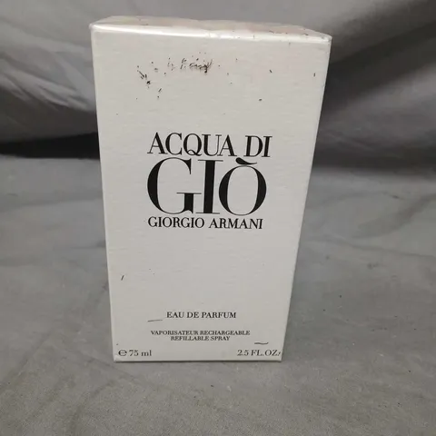 BOXED AND SEALED ACQUA DI GIO GIORGIO ARMANI EAU DE PARFUM 75ML