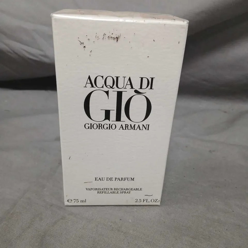 BOXED AND SEALED ACQUA DI GIO GIORGIO ARMANI EAU DE PARFUM 75ML