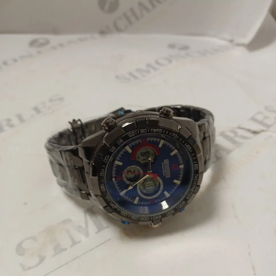 BOXED BARKERS OF KENSINGTON MEGA SPORT BLUE DIAL WATCH 