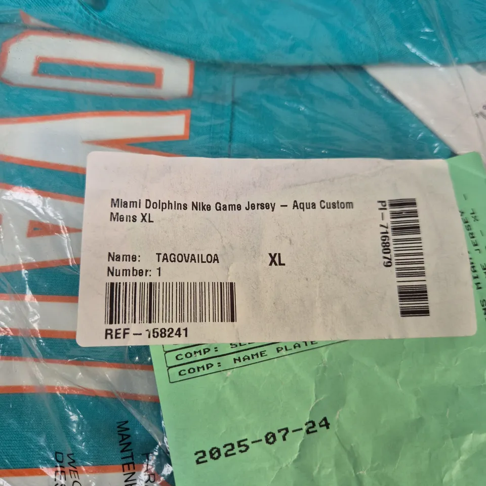 NIKE MIAMI DOLPHINS GAME JERSEY – AQUA CUSTOM MEN’S XL