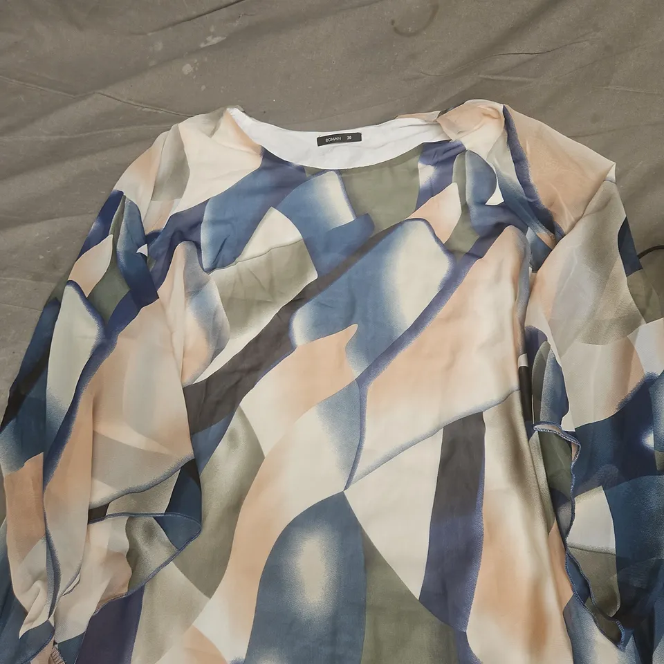 ROMAN WOMEN'S BLOUSE – ABSTRACT PRINT, UK SIZE 20