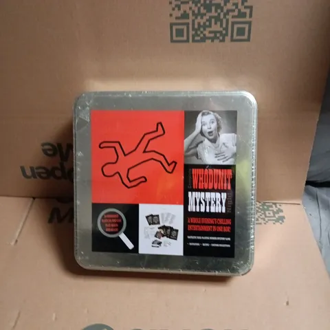 WHODUNIT MYSTERY BOARD GAME TIN