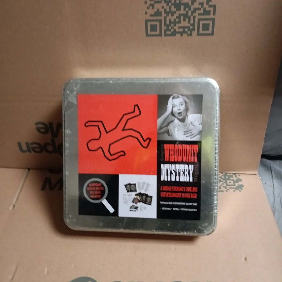 WHODUNIT MYSTERY BOARD GAME TIN
