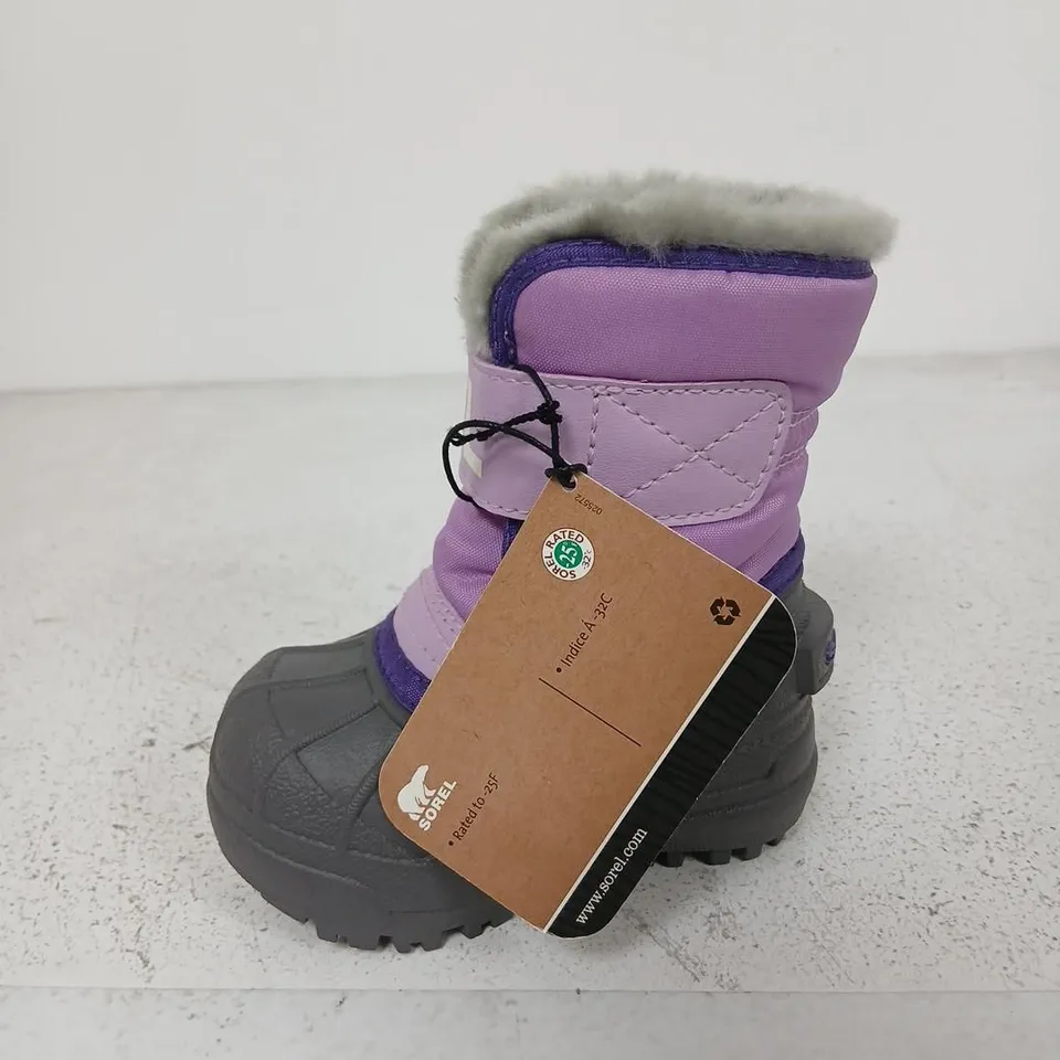 SOREL SNOW COMMAND TODDLER BOOTS – PURPLE/LILAC WITH FUR LINING