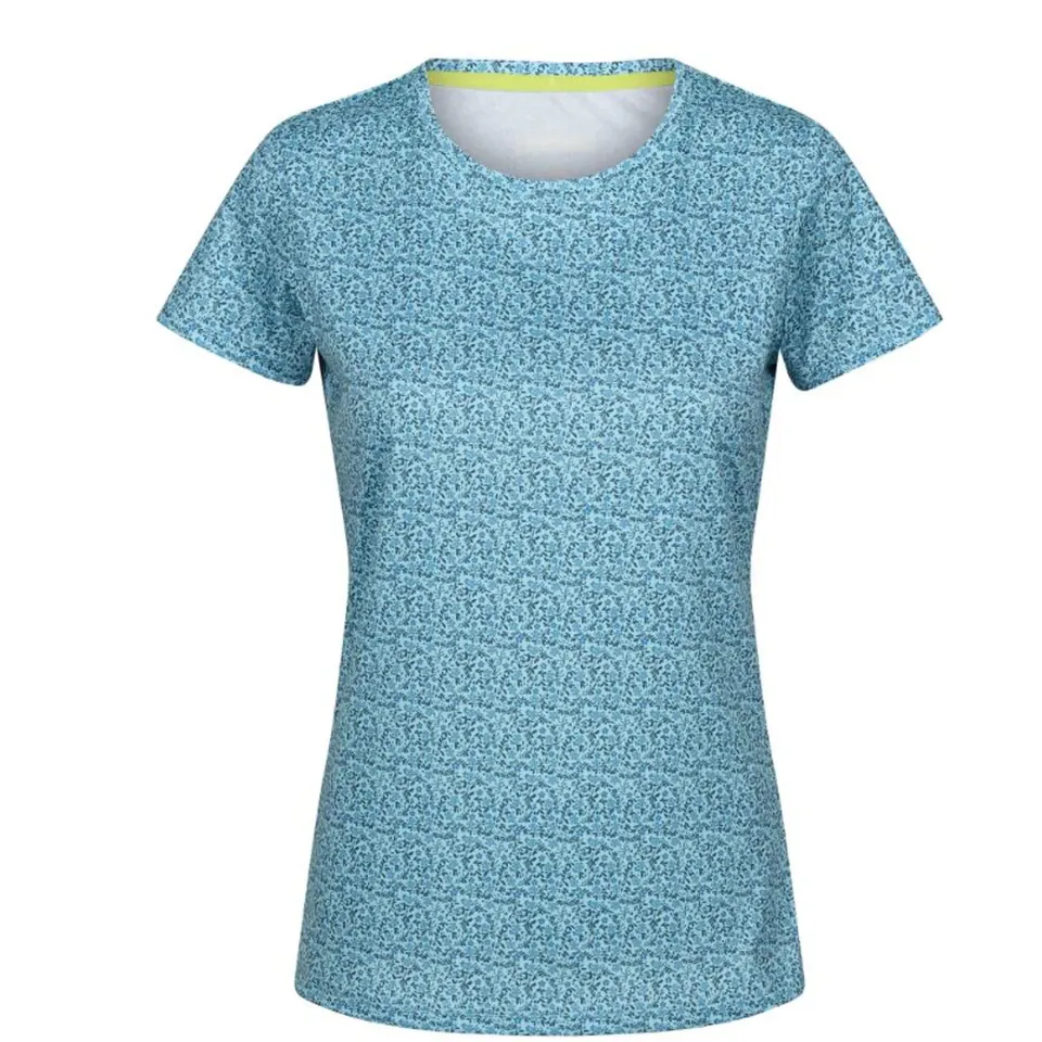 REGATTA FINGAL EDITION WOMENS T-SHIRT BLEACHED AQUA FLORAL SIZE 8