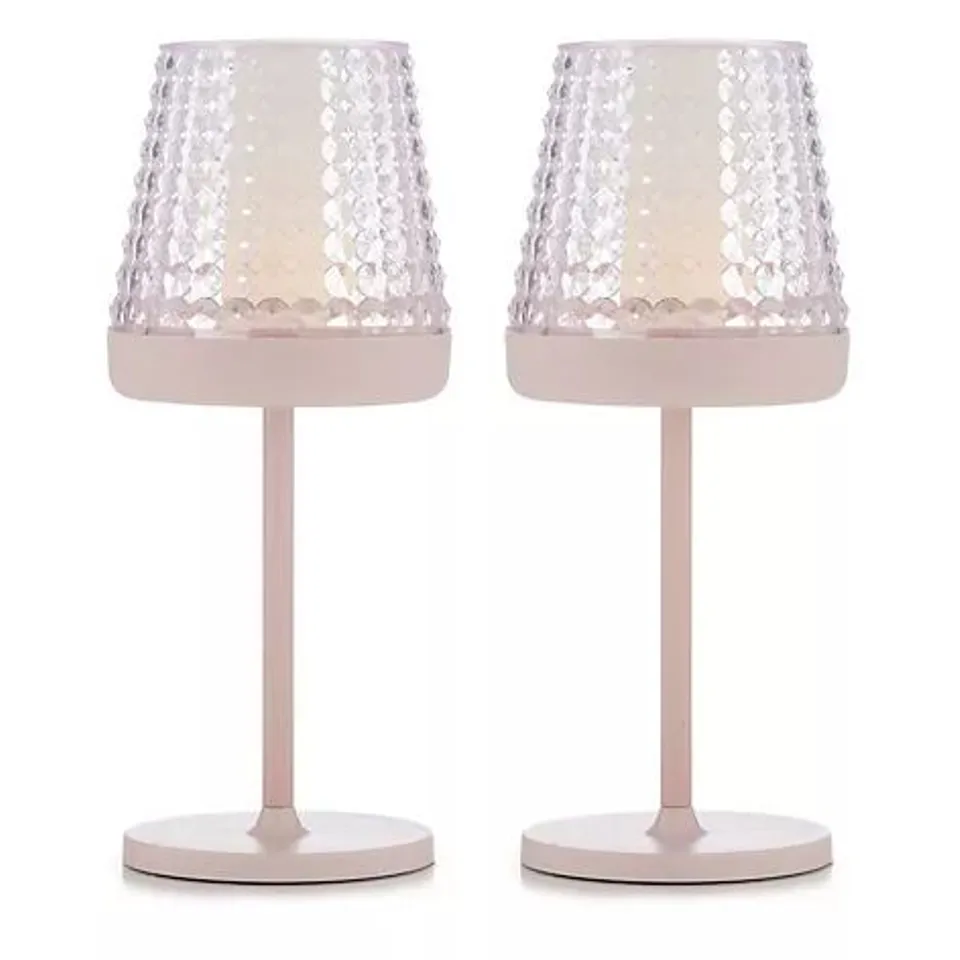 GARDEN REFLECTIONS SET OF 2 TEXTURED SOLAR TABLE LIGHTS