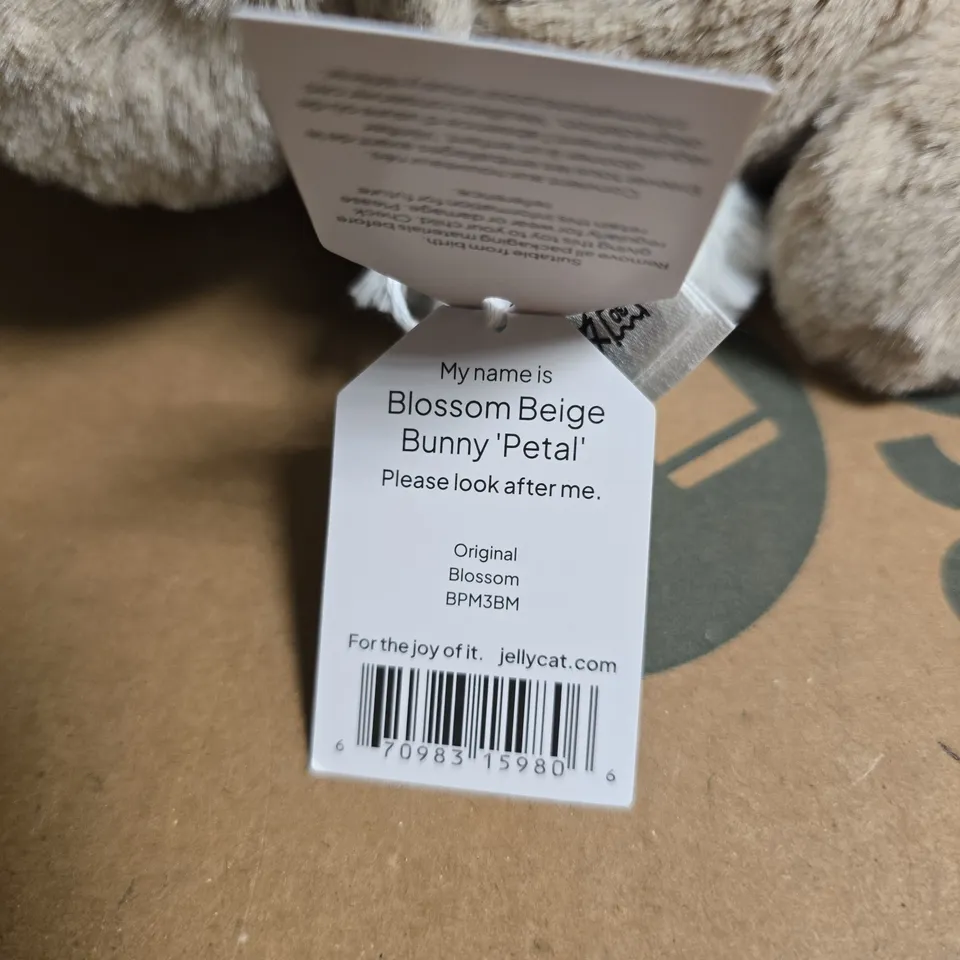 JELLYCAT MY NAME IS  BLOSSOM BEIGE BUNNY 'PETAL' PLUSH TOY