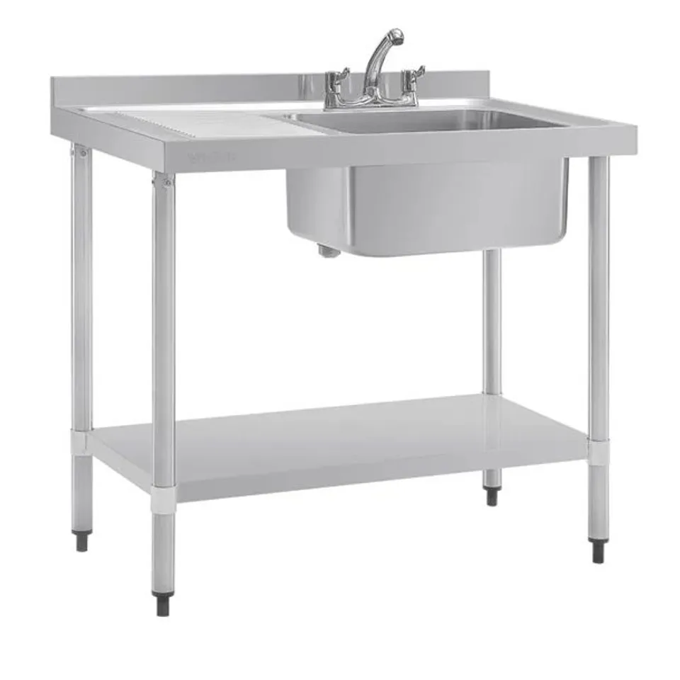 BOXED VOGUE SINGLE SINK LEFT HAND DRAINER 1000MM