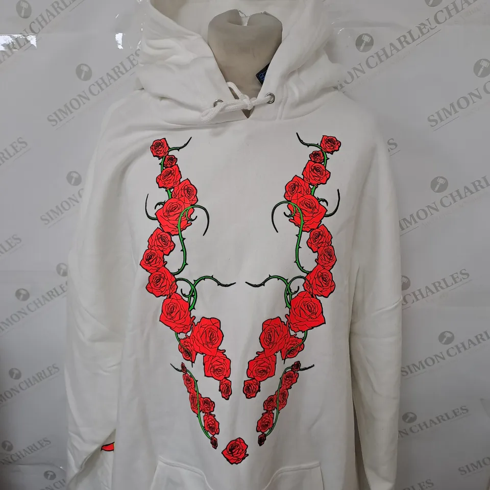 CYBERDOG OVERSIZE TATTOO ROSE HOODIE SIZE XL