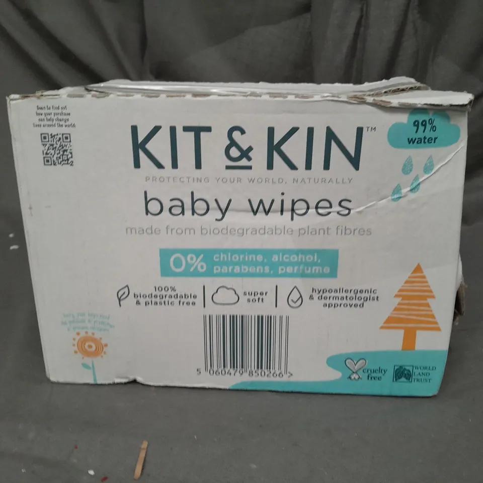 APPROXIMATELY 10 PACKS OF 60 KIT & KIN BABY WIPES 