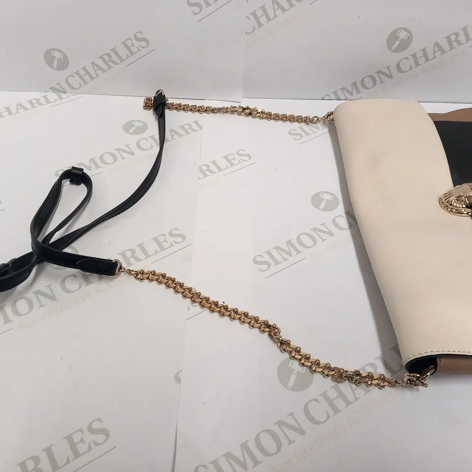 CHRISTIAN LOUBOUTIN KHEPIRA WHITE/BEIGE CLUTCH BAG