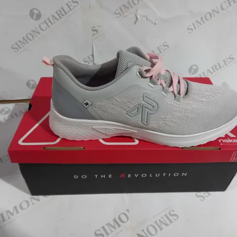 BOXED PAIR OF RIEKER REVOLUTION SOFT SHOES GREY UK SIZE 7.5