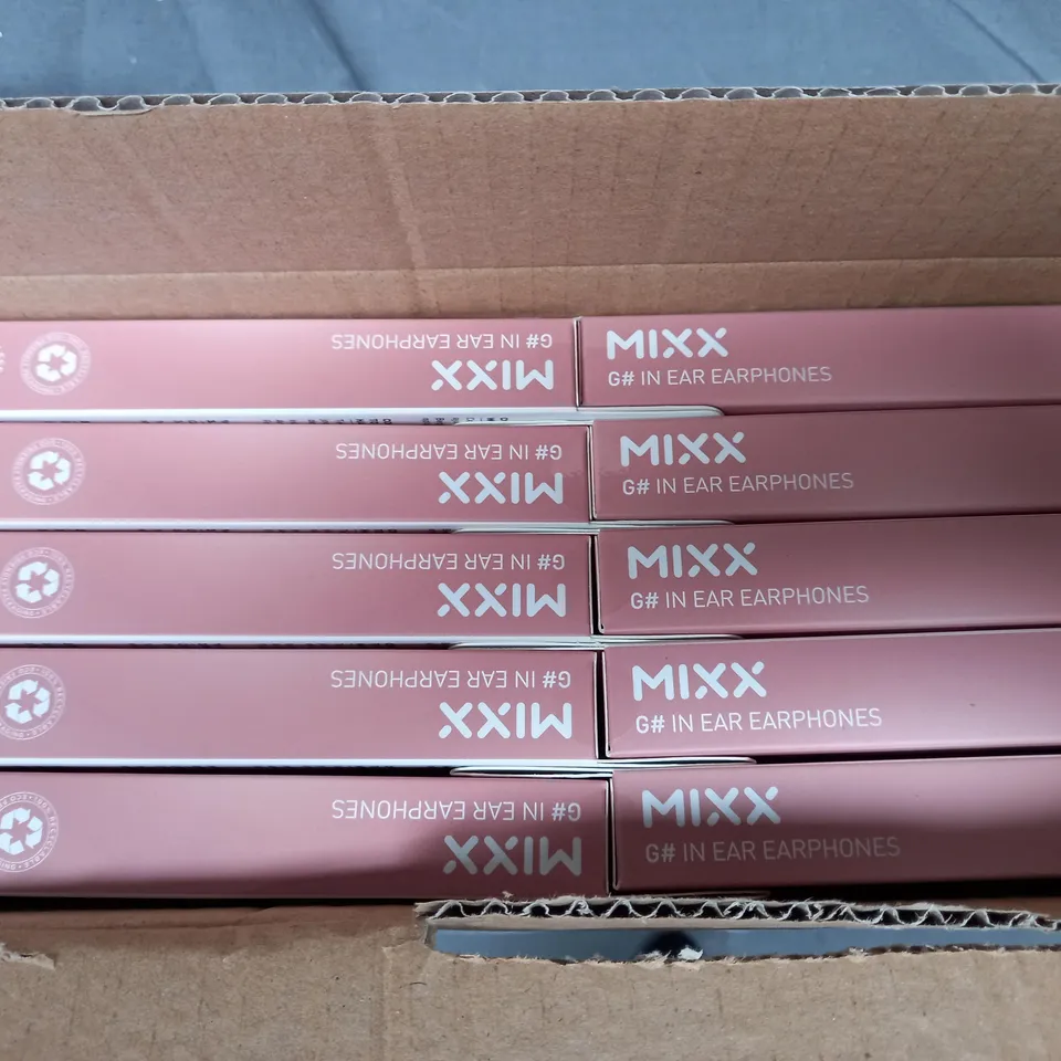 BOXED LOT OF 10 MIXX IN EAR EARPHONES PINK