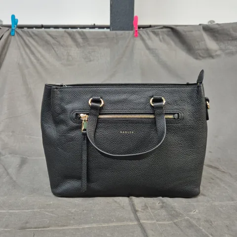RADLEY BLACK LEATHER HANDBAG WITH GOLD HARDWARE