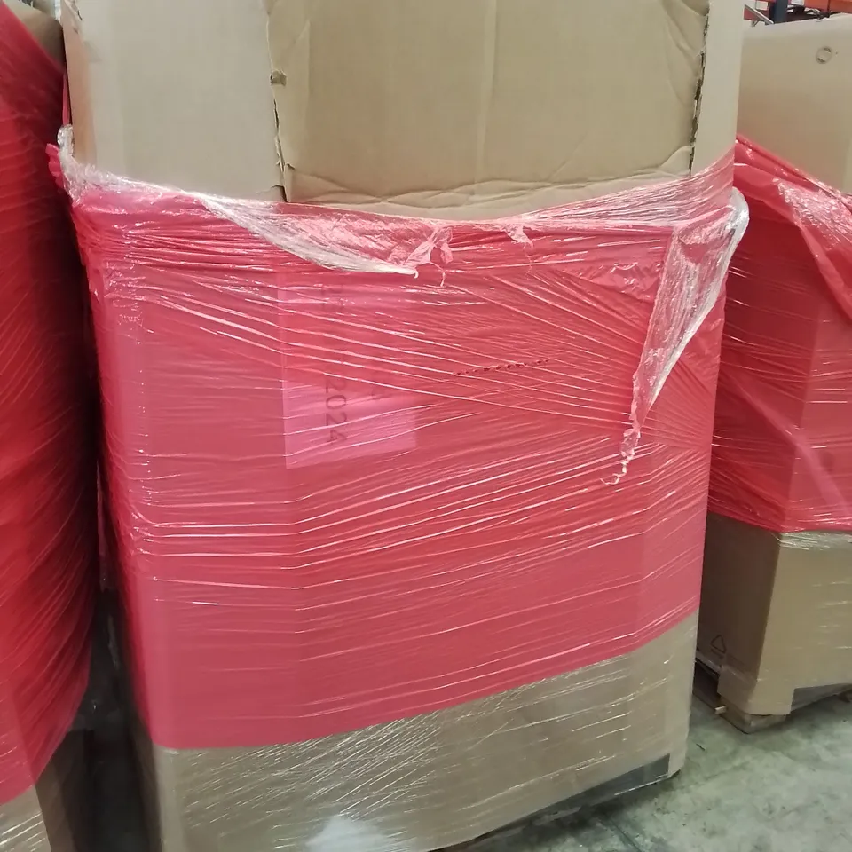 PALLET OF ASSORTED ITEMS INCLUDING AIR COOLER, PHOTO FRAMES, ICE POD, LEVEL, INSECT KILLER, GARDEN PARASOL