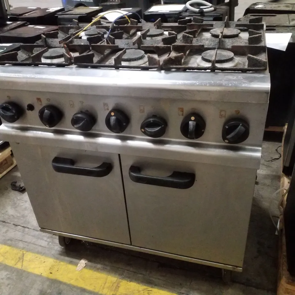 COMMERCIAL 6-BURNER GAS RANGE WITH DOUBLE OVEN – STAINLESS STEEL