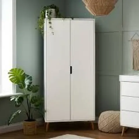 BOXED OBABY MAYA DOUBLE WARDROBE - WHITE WITH NATURAL (3 BOXES)