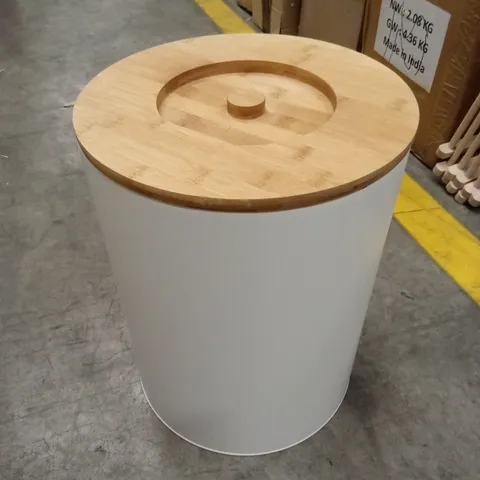 DESIGNER METAL CYLINDER SHAPED STORAGE ITEM