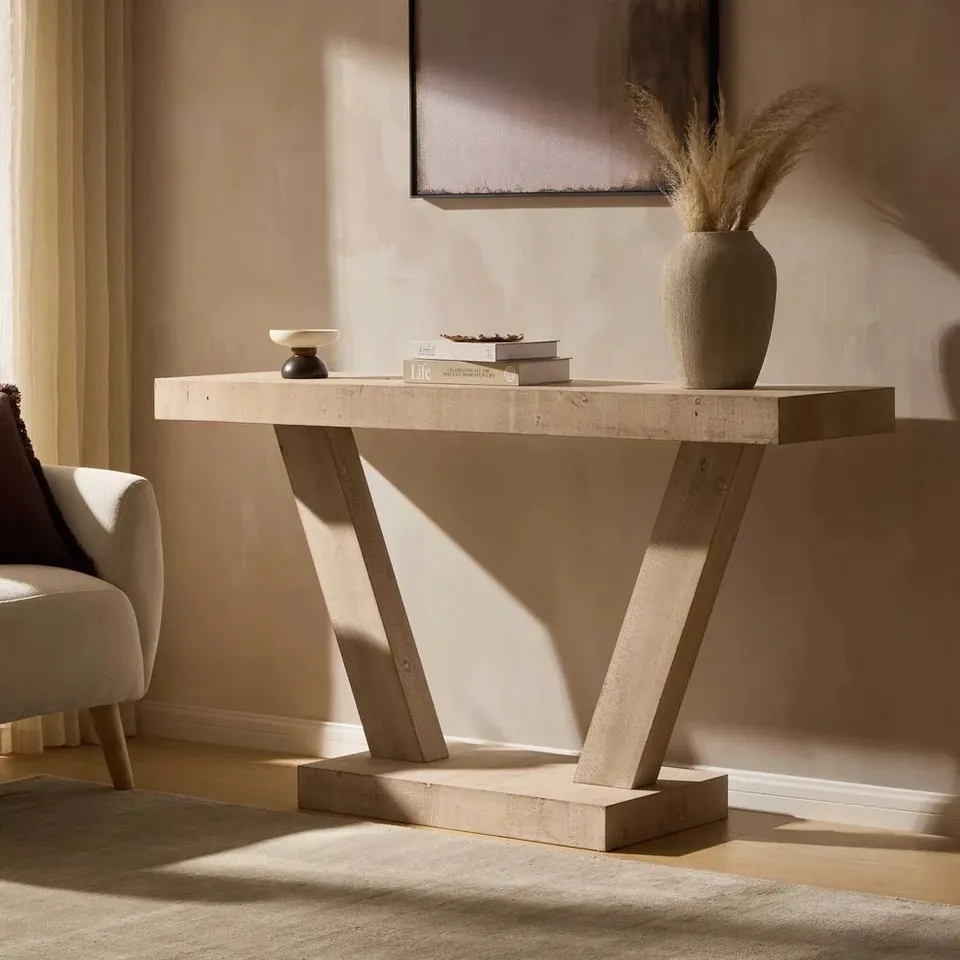 BOXED DUSK ELINA CONSOLE TABLE - WASHED WOOD (1 BOX)