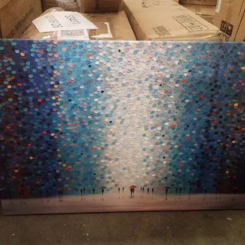 UMBRELLAS AT NIGHT - WRAPPED CANVAS FRAME 