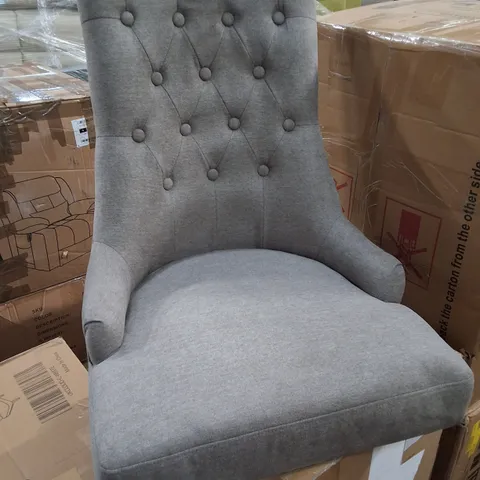 BOXED SET OF 2 FABRIC DINING CHAIRS - GREY