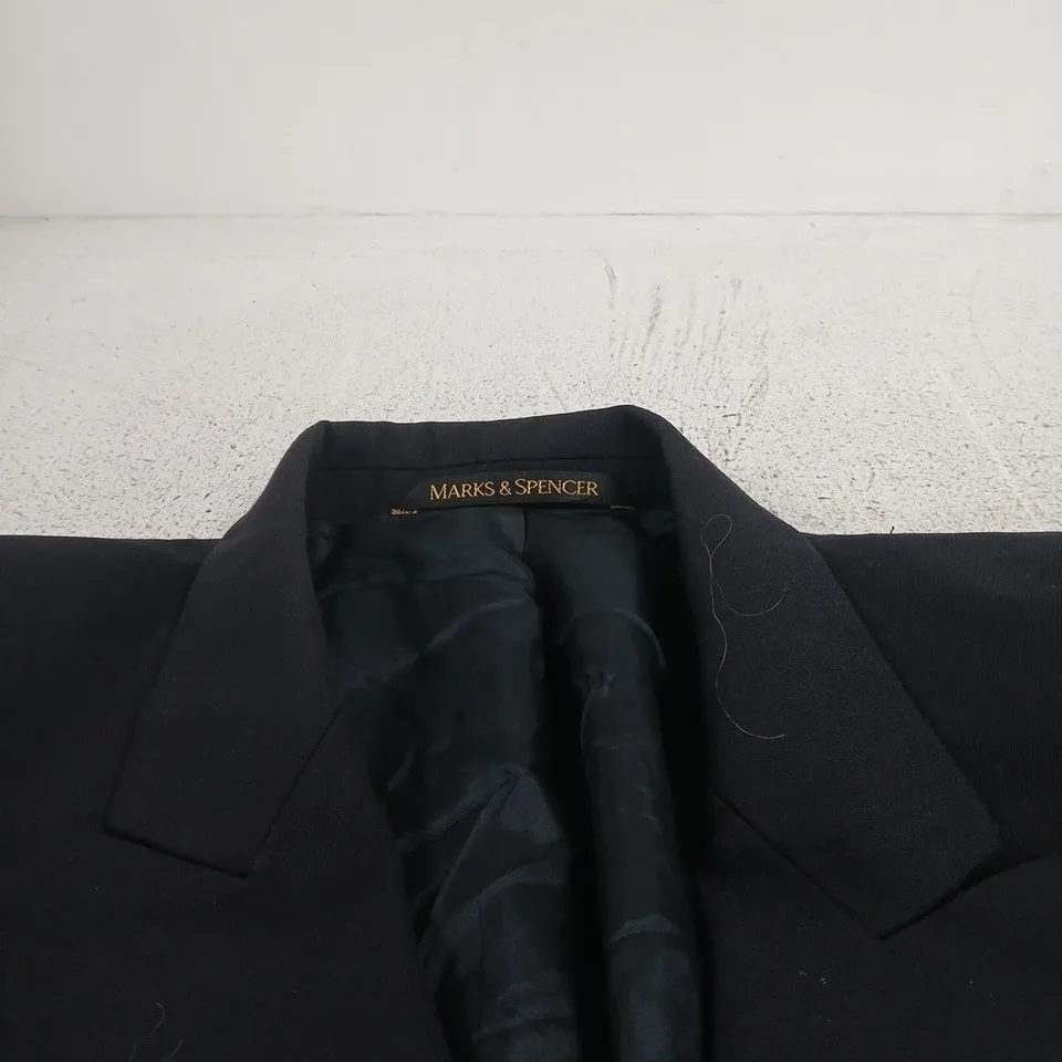 MARKS & SPENCER ST MICHAEL NAVY DOUBLE-BREASTED BLAZER – UK 12 PETITE FIT