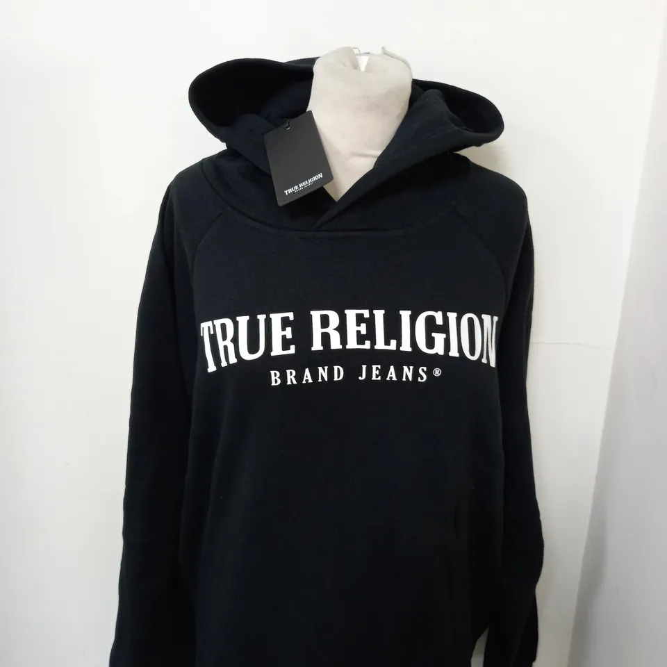 TRUE RELIGION ARCH LOGO BOYFRIEND HOODIE SIZE S