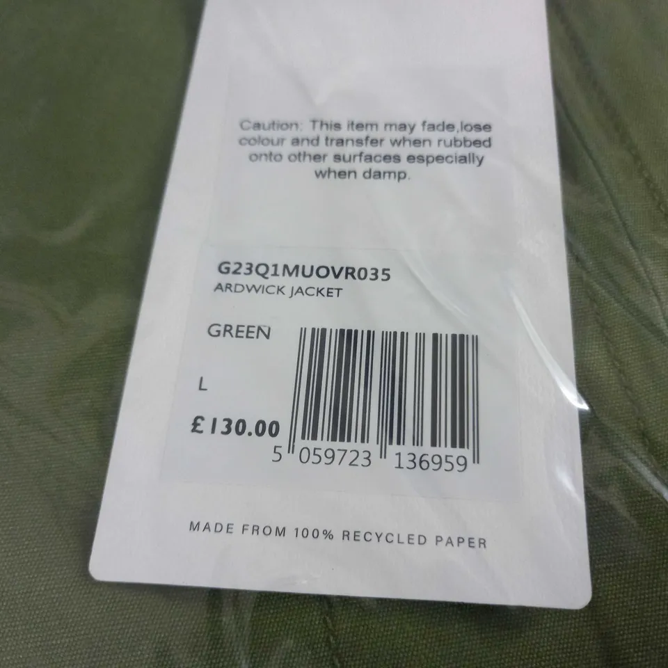 BAGGED PRETTYGREEN ARDWICK JACKET IN GREEN - L