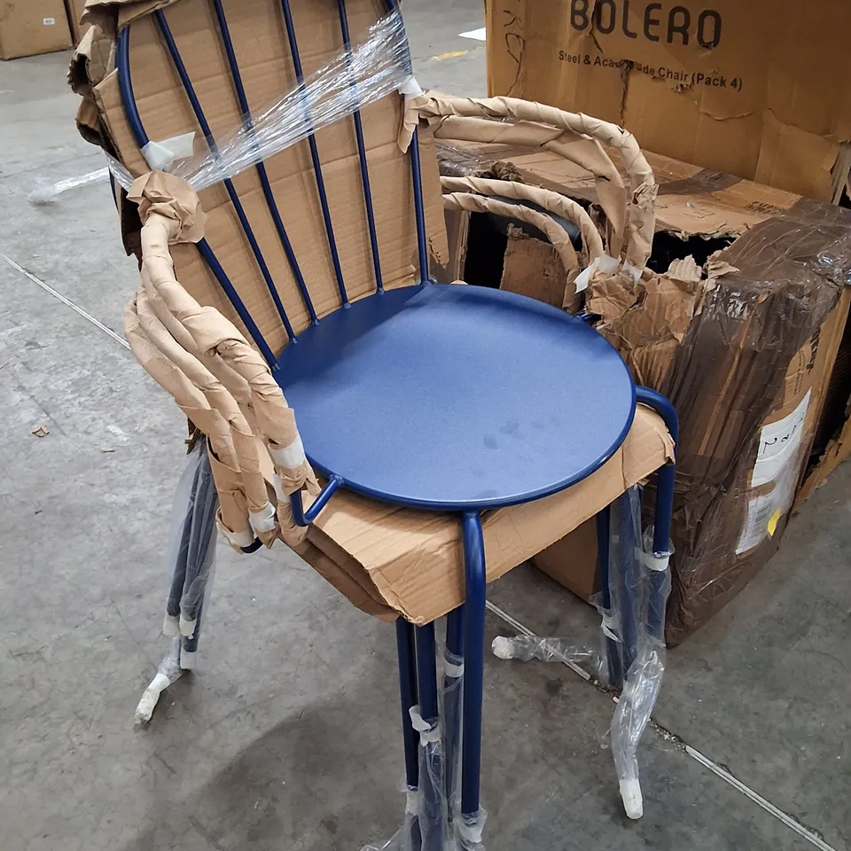 BOLERO ADELINE ARMCHAIRS DARK NAVY (4 PACK)