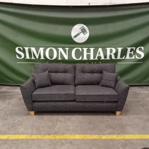 HALSTOW 3 SEATER FABRIC SOFA - CHARCOAL
