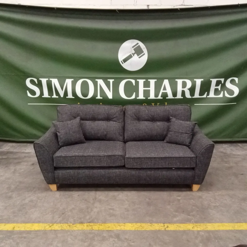 HALSTOW 3 SEATER FABRIC SOFA - CHARCOAL RRP £749