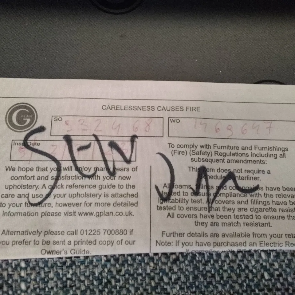 QUALITY DESIGNER G-PLAN MALVERN D 3 SEATER (3 CUSH) SOFA - DAPPLE KINGFISHER FABRIC