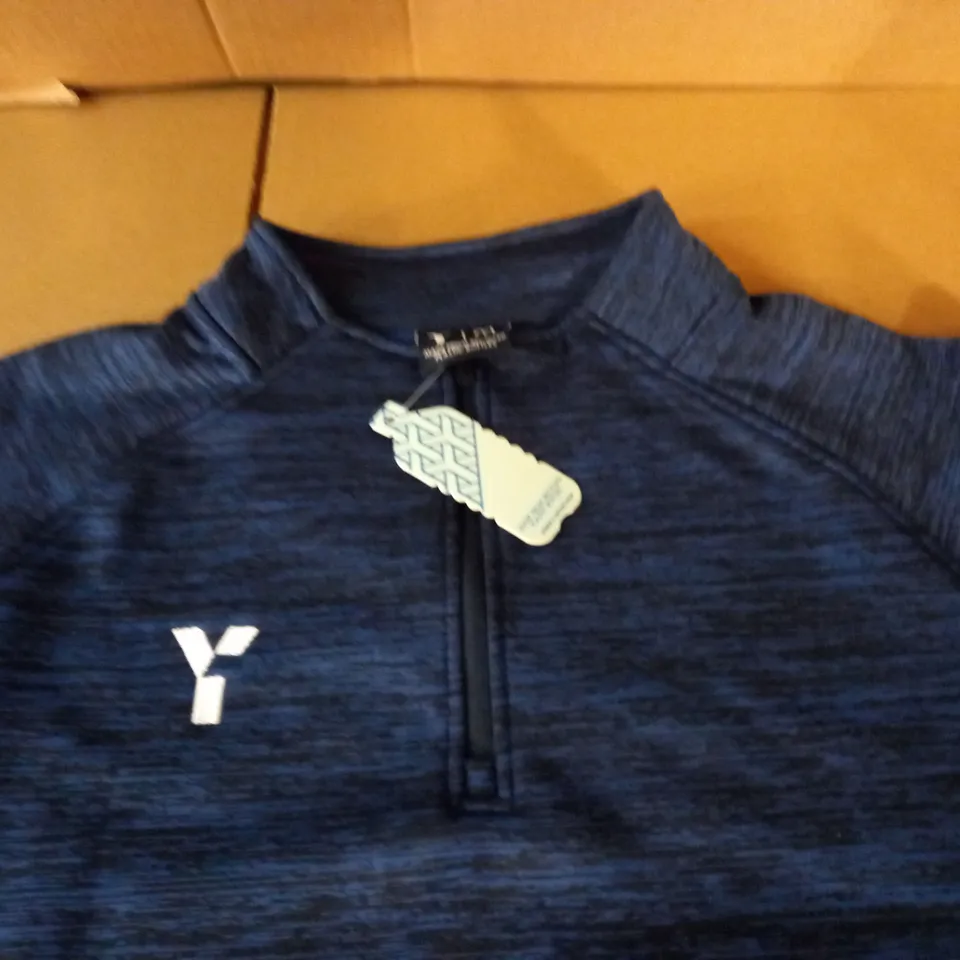 Y1 1/4 ZIP BLUE TOP - M