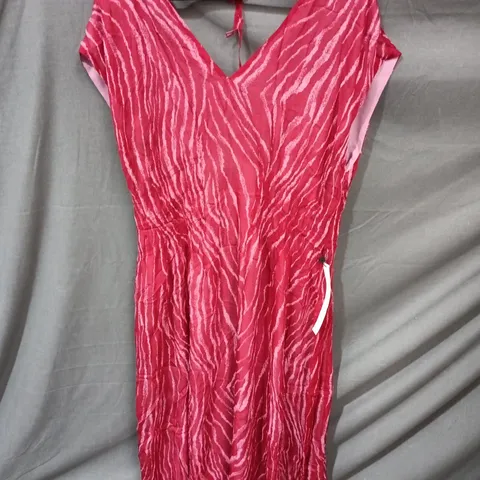 WHISTLES ZEBRA TEXTURE MIDI DRESS – PINK, UK16
