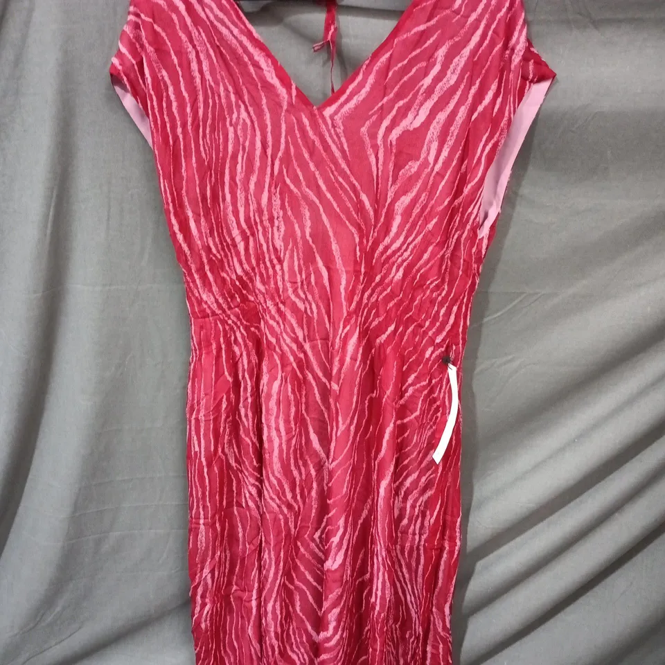 WHISTLES ZEBRA TEXTURE MIDI DRESS – PINK, UK16