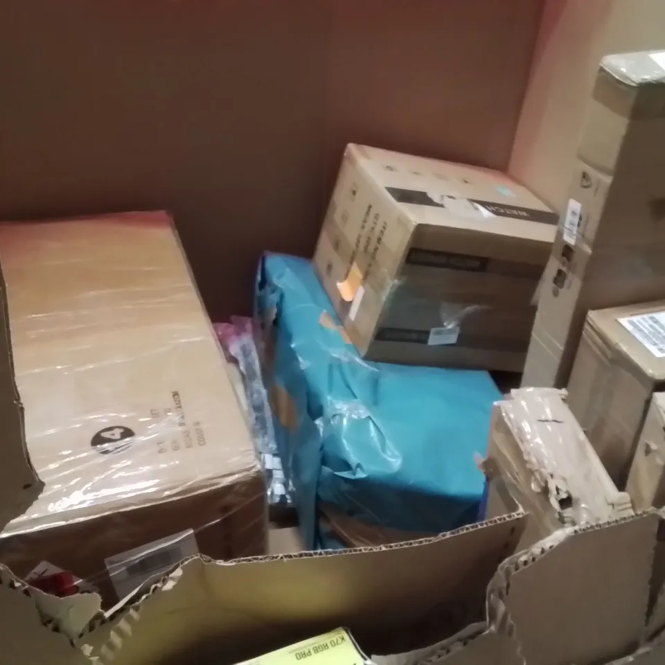 PALLET OF ASSORTED HOUSEHOLD GOODS AND PRODUCTS TO INCLUDE;DRAWERS,TOILET SEAT,RGB PRO KEYBOARD