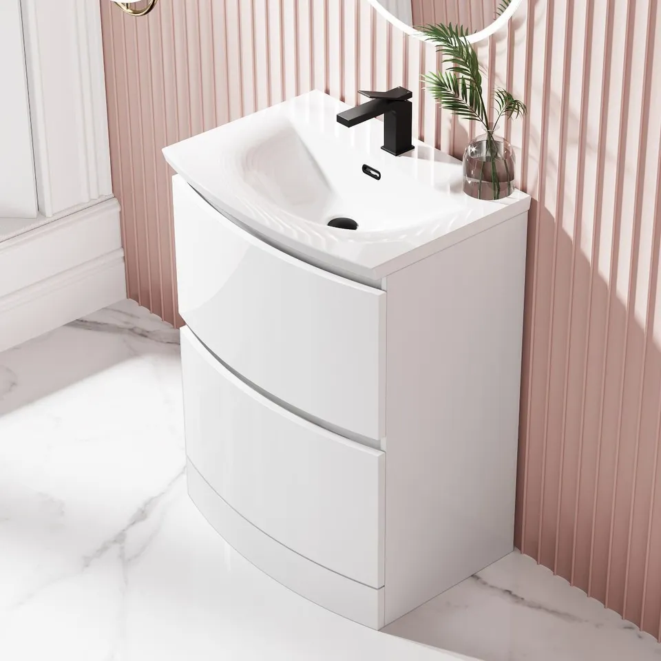 BOXED BALI 60CM FLOORSTANDING VANITY UNIT-MATT WHITE