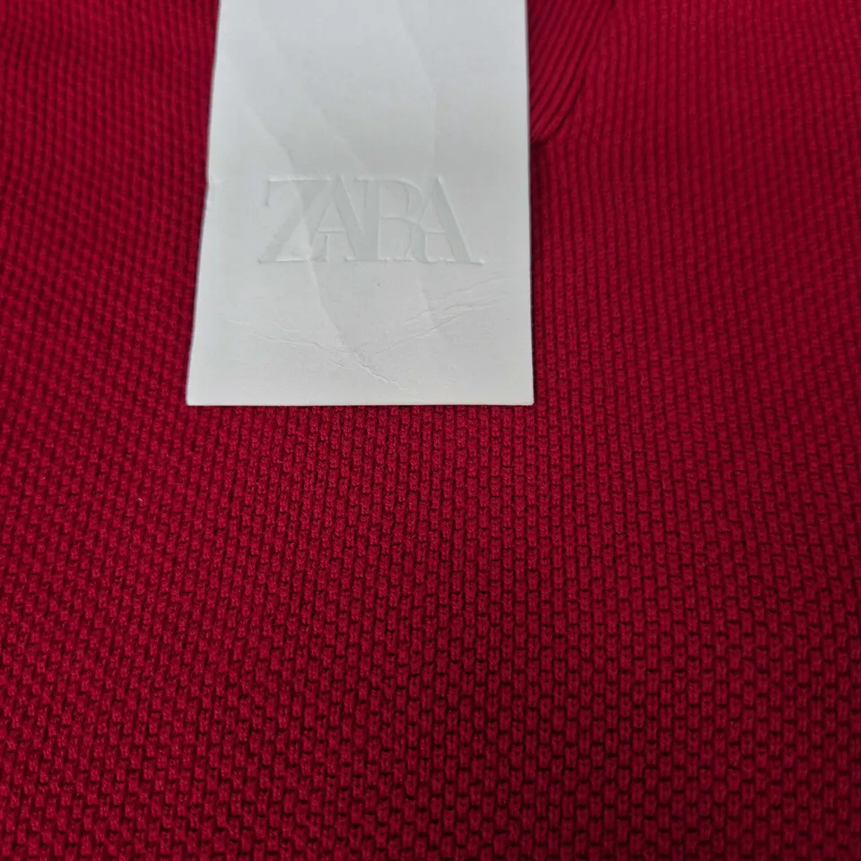 Zara Red Knit Polo Top – Size L (EU 42)