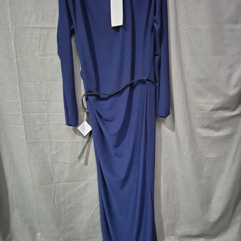 ZARA BLUE LONG-SLEEVE DRESS, WOMENS, SIZE L