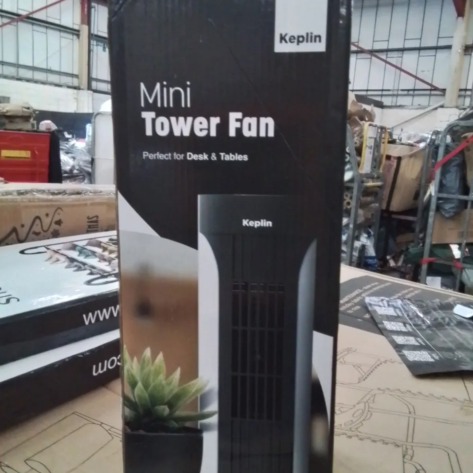 BOXED KEPLIN MINI TOWER FAN -WHITE-
