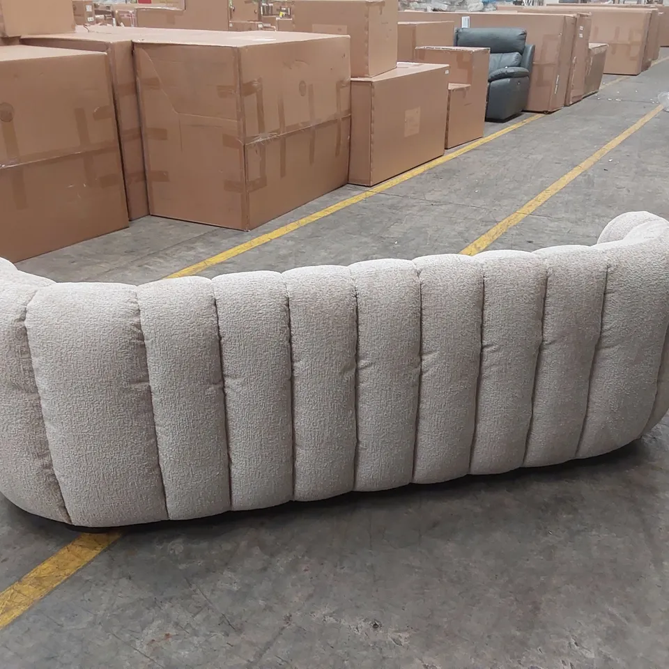 QUALITY DESIGNER HUIT OCTO 3 SEATER GLAM FABRIC SOFA - SAND