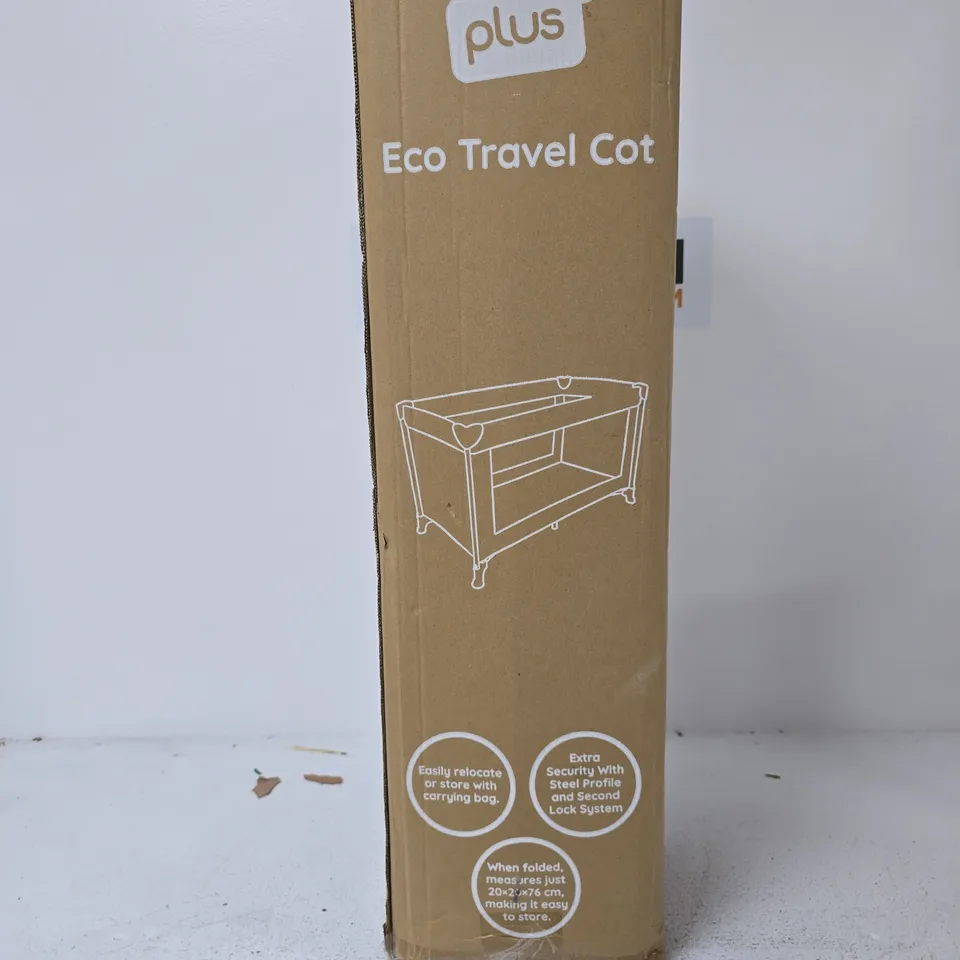 EBEBEK BABY PLUS ECO TRAVEL COT – BOXED, GREY OR KHAKI COLOUR OPTIONS